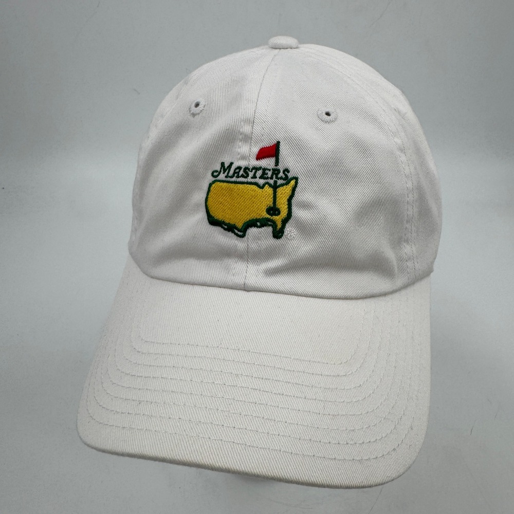 American Needle Masters Golf Hat Unisex Adjustable White Embroidered Logo Cap